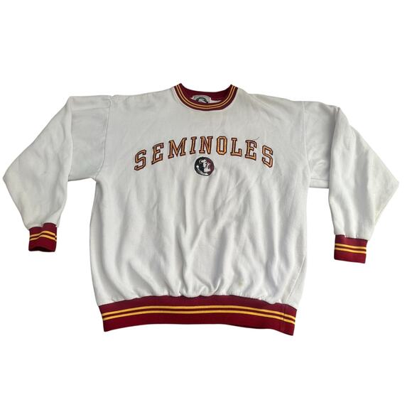 Vintage 90s Florida State Seminoles Embroidered Mens Large Crewneck Sweatshirt - Picture 1 of 8